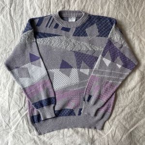 Vintage Geometric Purple Knit from Paris